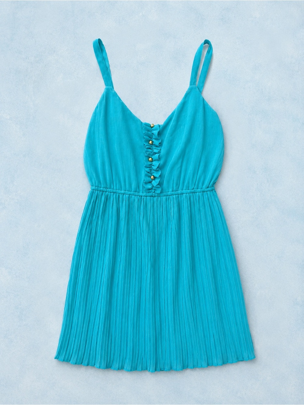 3/$20 / BeBop Aqua Pleated Spaghetti Strap Dress / Size Medium Blue Sundress
